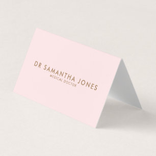 Minimalist Modern Doctor Professional Pink Business Card