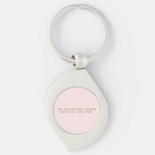 Minimalist Modern Doctor Professional Pink Keychain (Front)