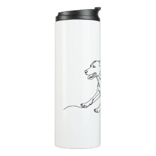 Minimalist Modern Dog Line Art Drawing Thermal Tumbler