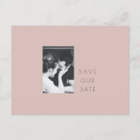 Minimalist Modern Dusty Blush Photo Save the Date