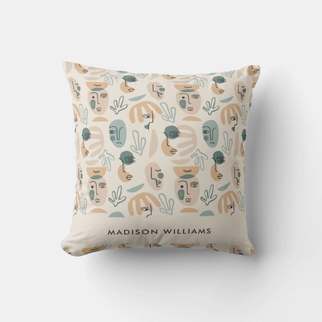  Minimalist Modern Editable Inscription Custom  Throw Pillow (Front)