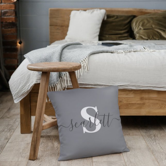  Minimalist Modern Editable Inscription Custom  Throw Pillow (Creator Uploaded)