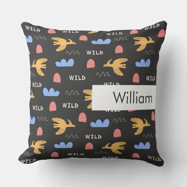  Minimalist Modern Editable Inscription Custom  Throw Pillow (Front)
