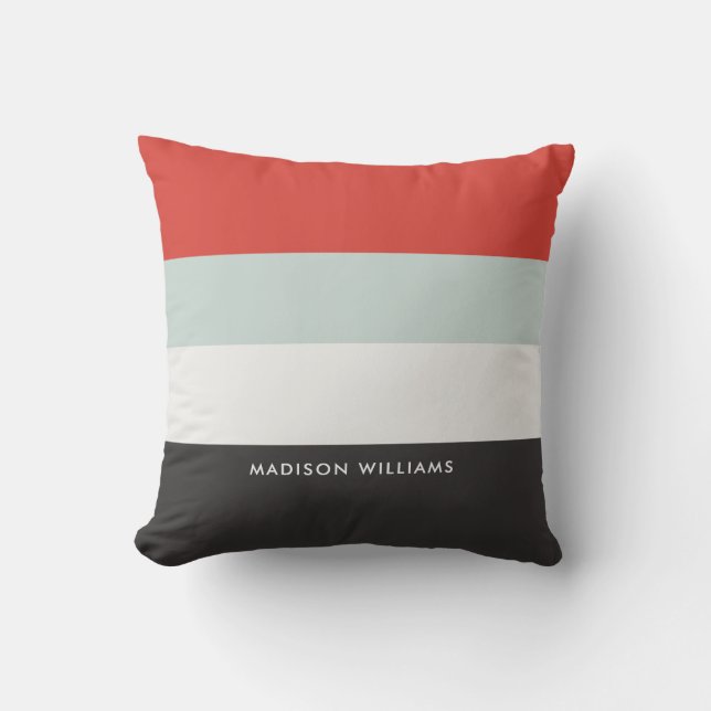  Minimalist Modern Editable Inscription Custom  Throw Pillow (Front)