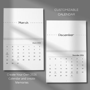 Minimalist Modern Elegant 2026 Calendar
