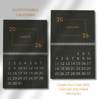 Minimalist Modern Elegant 2026 Calendar