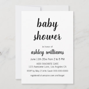 Minimalist Modern Elegant Baby Shower Invitations