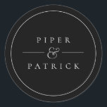 Minimalist Modern Elegant Black & White Wedding Classic Round Sticker<br><div class="desc">Minimalist black and white simple but elegant wedding sticker. All text,  fonts,  and colours can be changed. Click customize further link to make additional changes to fonts,  organization,  and background colour. Contact me for assistance.</div>