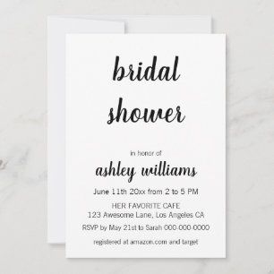 Minimalist Modern Elegant Bridal Shower Invitation