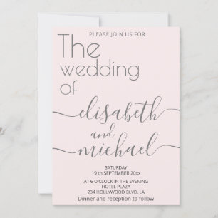Minimalist modern elegant  calligraphy invitation
