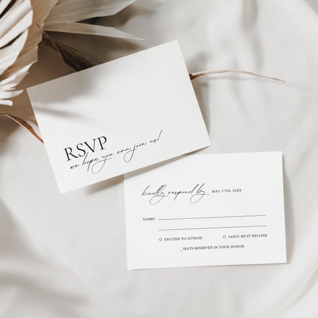 Minimalist Modern Elegant Calligraphy Wedding RSVP (Creator Uploaded)
