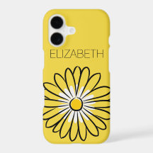 Minimalist Modern Elegant Daisy flower and text