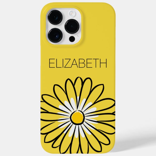 Minimalist Modern Elegant Daisy flower and text Case-Mate iPhone Case (Back)