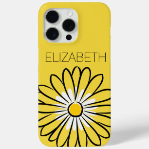 Minimalist Modern Elegant Daisy flower and text iPhone 15 Pro Max Case