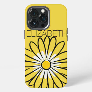 Minimalist Modern Elegant Daisy flower and text iPhone 13 Pro Case