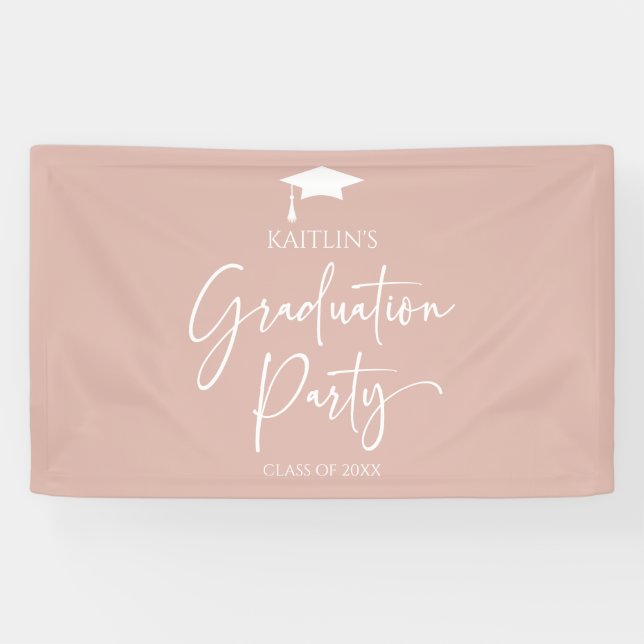 Minimalist Modern Elegant Graduation Party Banner (Horizontal)