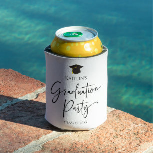 Minimalist Modern Elegant Graduation Party Can Cooler