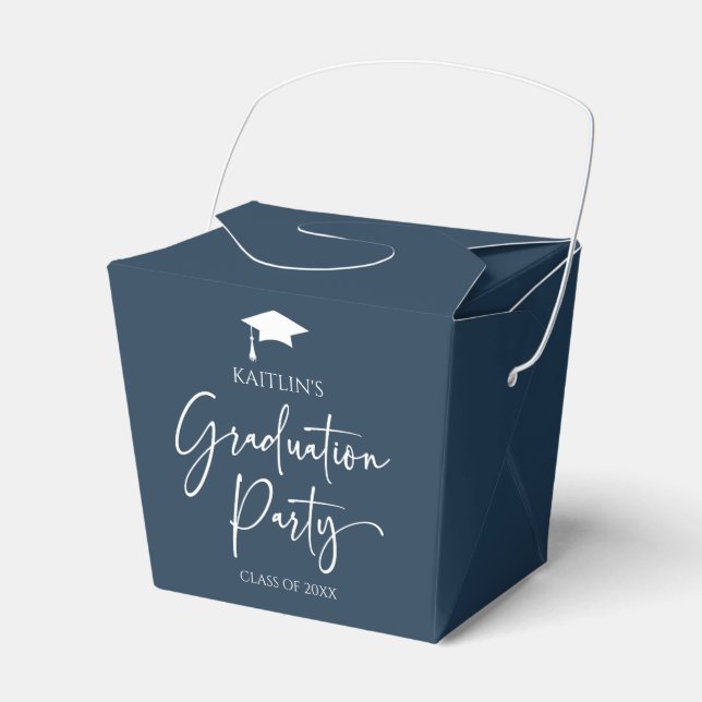 Minimalist Modern Elegant Graduation Party Favor Box (Front Side)