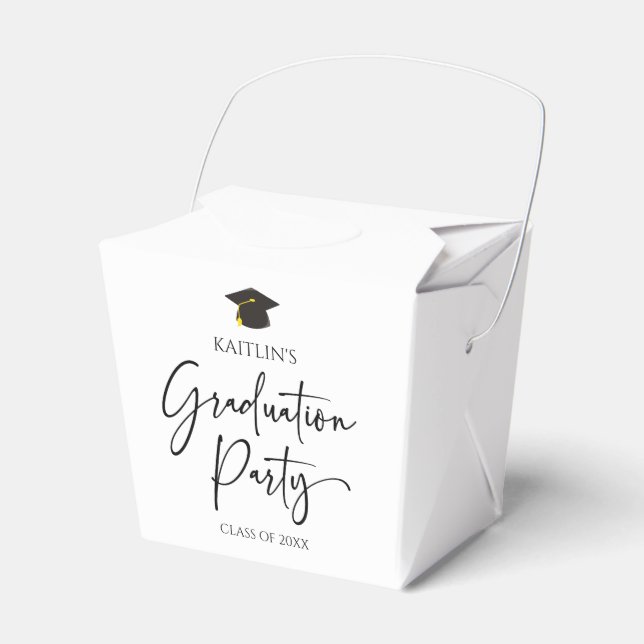 Minimalist Modern Elegant Graduation Party Favor Box (Front Side)