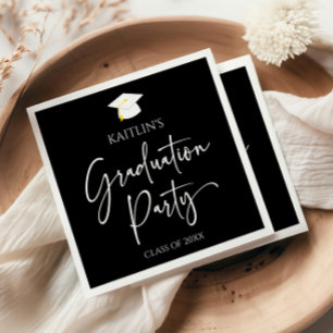 Minimalist Modern Elegant Graduation Party Napkin