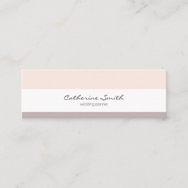 minimalist modern elegant gray rose mini business card (Front)