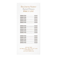 Minimalist Modern Elegant Lash Artist Price List R