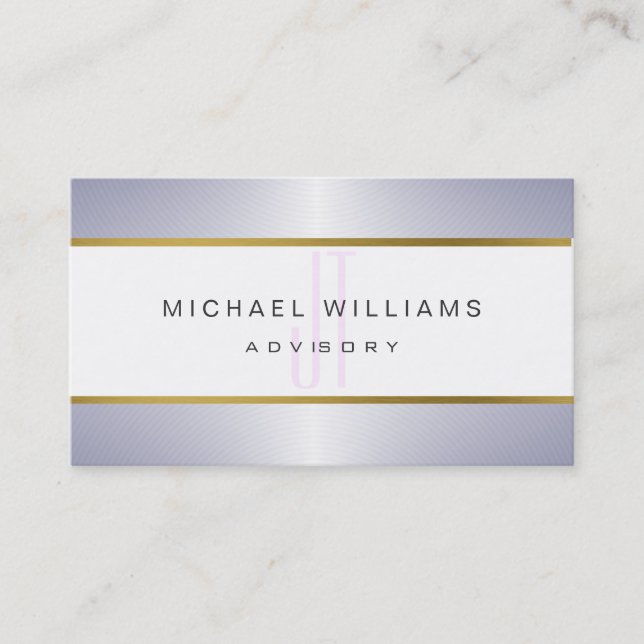 MINIMALIST MODERN ELEGANT METAL PROFESSIONAL BUSINESS CARD (Front)