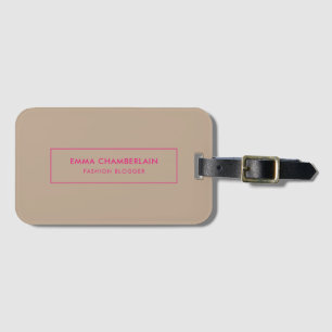 Minimalist Modern Elegant Neon  Luggage Tag