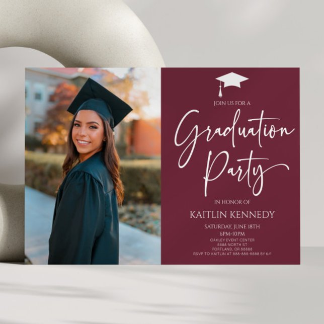 Minimalist Modern Elegant Picture Graduation Party Invitation (Creator Uploaded)