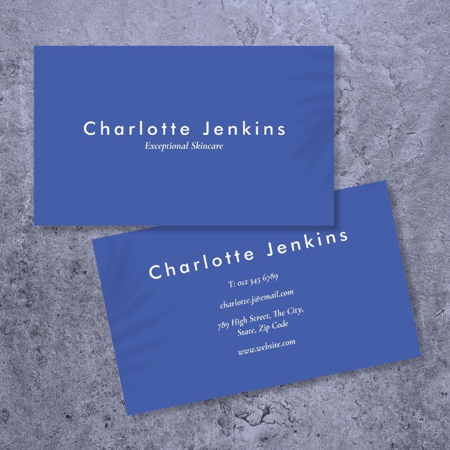 Minimalist Modern Elegant Professional Blue Business Card (Minimalist Modern Elegant Professional Blue Business Card)