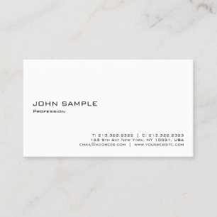 Minimalist Modern Elegant Professional White Business Card