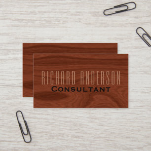 Minimalist Modern Elegant Professional Wood Grain Business Card