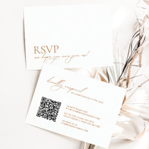 Minimalist Modern Elegant QR Code Wedding RSVP Card