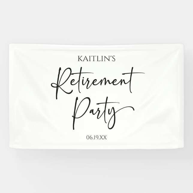 Minimalist Modern Elegant Retirement Party Banner (Horizontal)