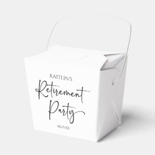 Minimalist Modern Elegant Retirement Party Favor Box