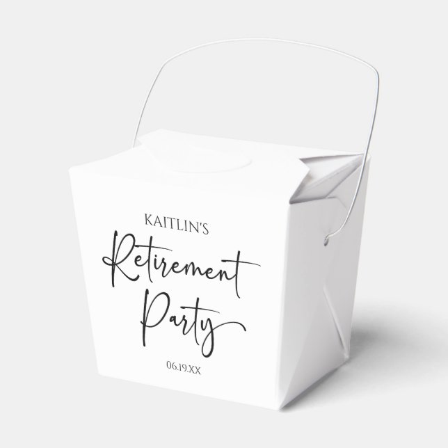 Minimalist Modern Elegant Retirement Party Favor Box (Front Side)