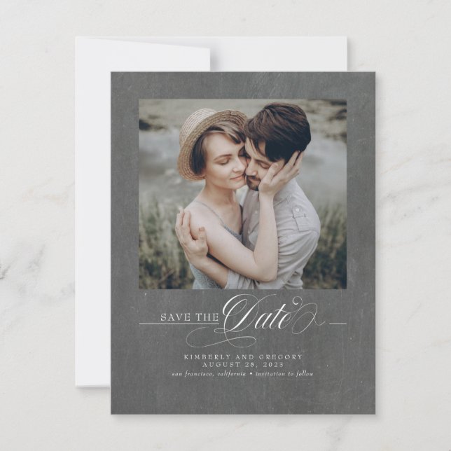 Minimalist Modern Elegant Save the Date Photo (Front)