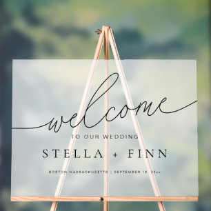 Minimalist Modern Elegant Script Welcome Wedding Acrylic Sign