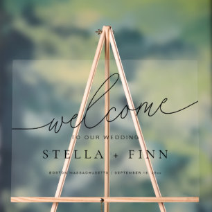 Minimalist Modern Elegant Script Welcome Wedding Acrylic Sign