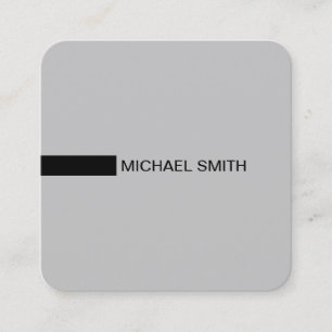 Minimalist Modern Elegant Silver & Black Square Business Card