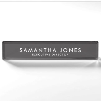 Minimalist Modern Exective Desk Name Plate