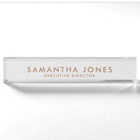 Minimalist Modern Exective Desk Name Plate