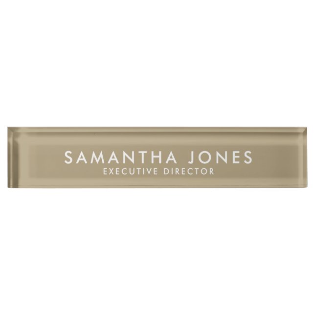 Minimalist Modern Executive Desk Name Plate (Front)