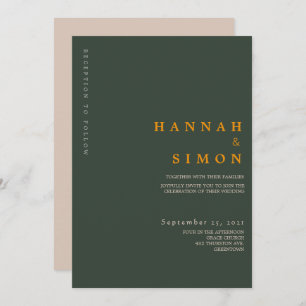 Minimalist Modern Fall Wedding Invitation