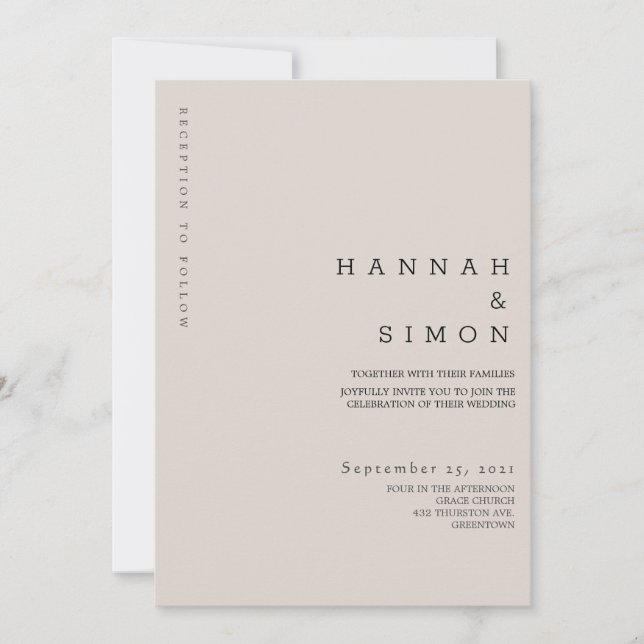 Minimalist Modern Fall Wedding Invitation | Autumn (Front)