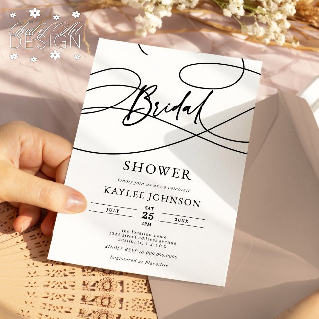 Minimalist Modern Fancy Script "Bridal" Shower Invitation (Creator Uploaded)
