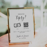 Minimalist Modern Feeling Tipsy Sign Tip Bartender