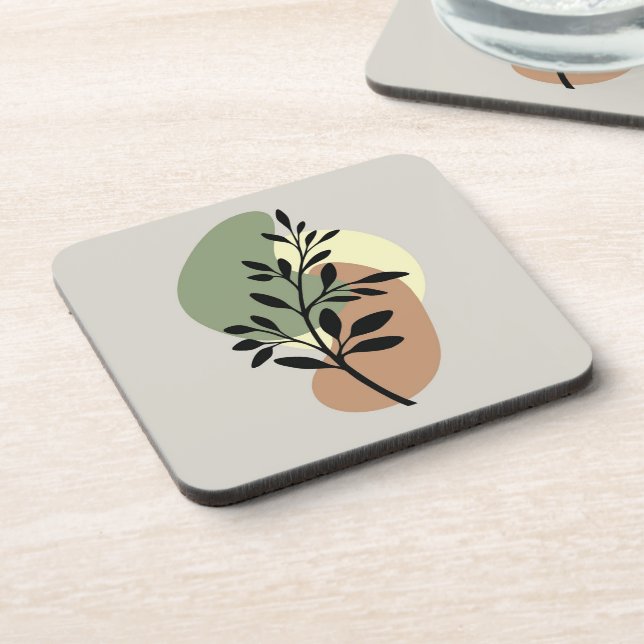 Minimalist modern floral coaster (Left Side)