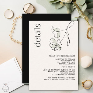 Minimalist Modern Floral Muted Sage and Buff RSVP Card