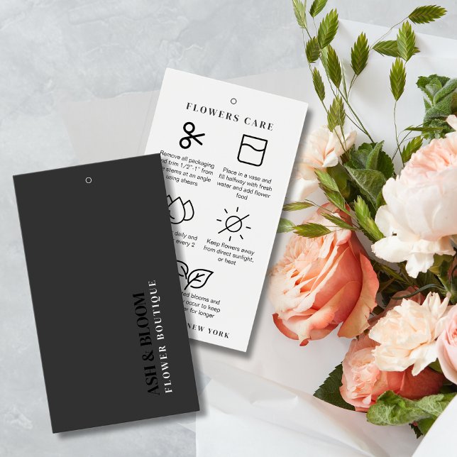 Minimalist Modern Flowers Care Florist Hang Tags (Creator Uploaded)